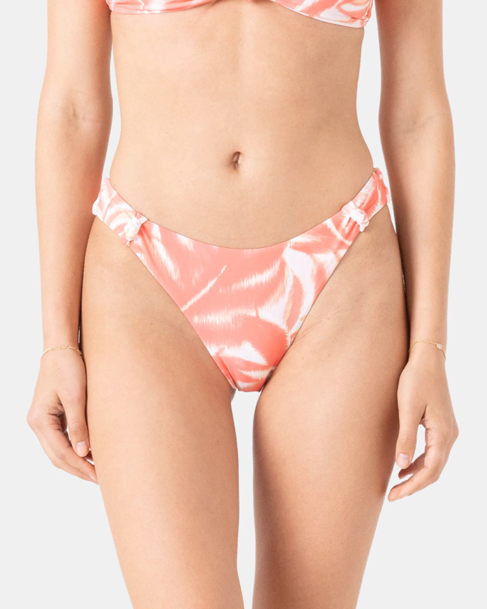 Palm Haze Knotted Scoop Cheeky Bikini Bottom