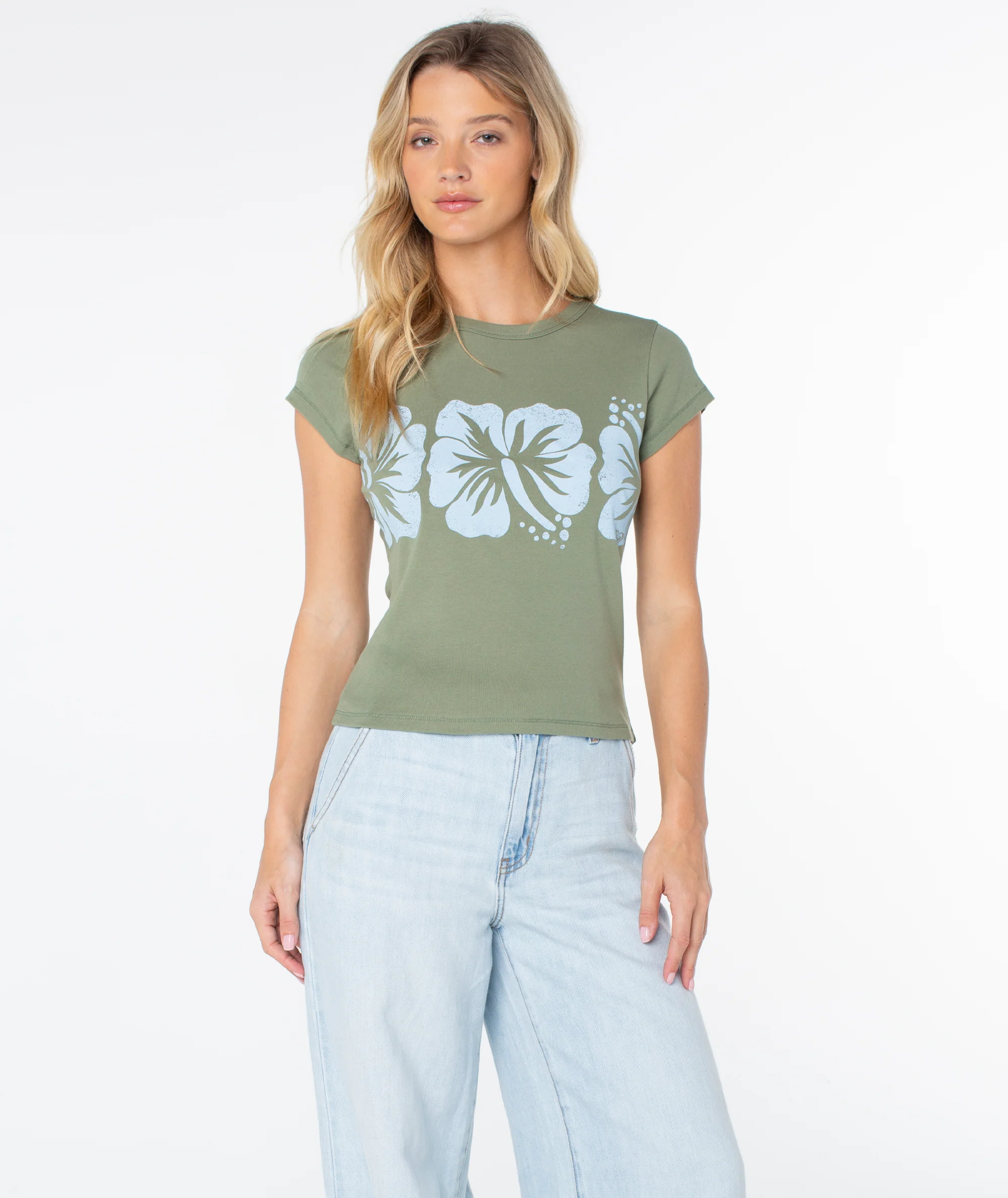 Flower Block 90S Baby Tee